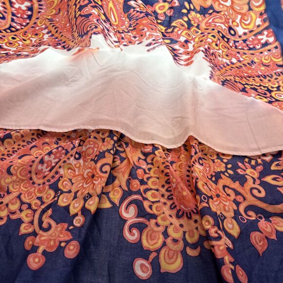 Talbots Women’s Size 12 Cotton Sleeveless V-Neck Maxi Dress Side Tie Paisey NWT - Picture 5 of 7